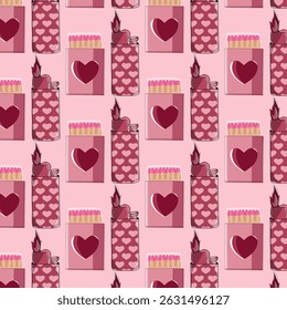 Cute pink seamless pattern vector Valentines day illustration