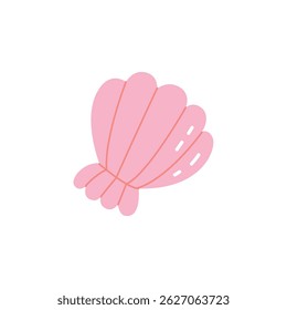 Cute pink seashell hand drawn vector illustration
