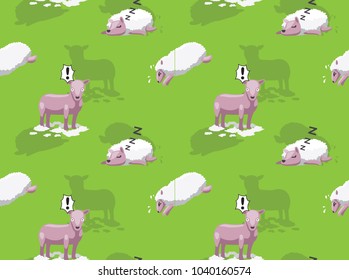 Cute Pink Sheep Background Seamless Wallpaper