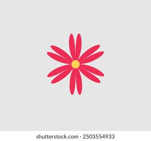 cute pink single flower vector template download