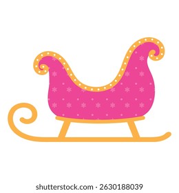trenó rosa bonito com ilustração corredor dourado