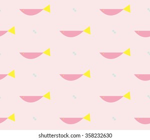 Cute pink small fish design background pattern seamless wallpaper. Vector art