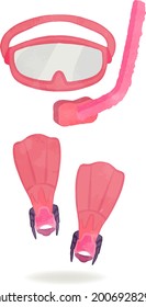Cute pink snorkeling tool set