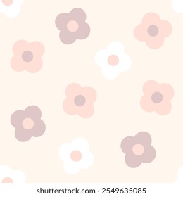 Cute Pink Soft Patterns Simples Flor Sem Costura 