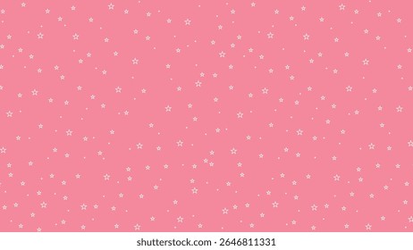 Cute pink star outline seamless pattern background. Pastel celestial vector for baby girl nursery, kids fabric, wrapping paper, scrapbooking, wallpaper, and kawaii design projects.