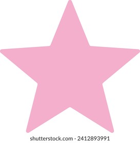 Cute pink star shape, vector clip art element isolated