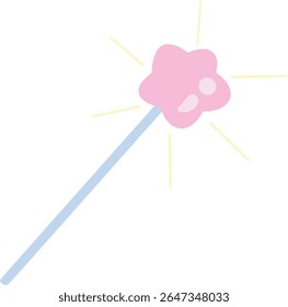 Vara de estrela rosa bonito com bastão azul