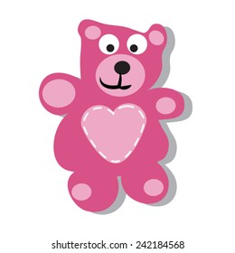 Cute pink teddy bear. 