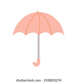 Cute pink umbrella icon elements illustration