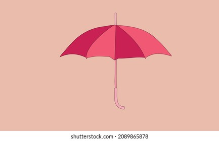 Cute pink umbrella vector isolated