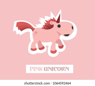 Cute pink unicorn