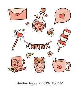 Cute Pink Valentine Element for Decoration
