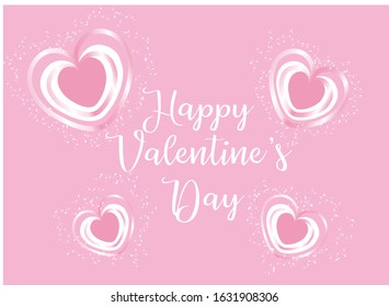 Cute pink Valentine's day card, sale and other flyer templates with lettering. Heart, balloon ,love. Typography poster, label, banner design set.  Trendy and luxury