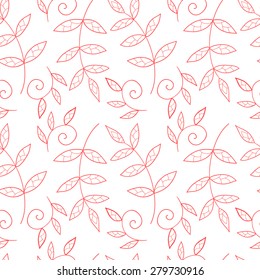 Cute pink vector flower seamless pattern.