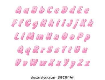 Cute Pink Vector Font Stock Vector (royalty Free) 1098394964 