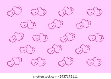 Cute pink vector pattern, pattern for St. Valentine's Day, pink background, cute flat love icons