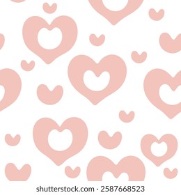 Cute Pink and White Heart Pattern