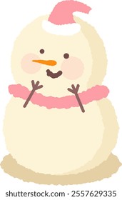 cute pink winter snowman christmas card cute character xmas