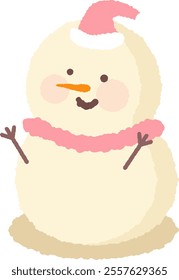 cute pink winter snowman christmas card cute character xmas