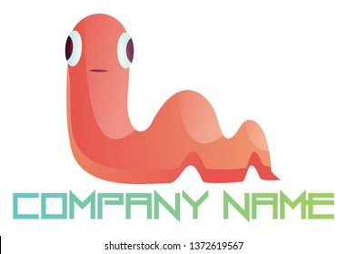 Cute pink worn logo vector illustration on a white background