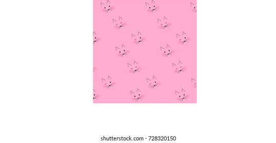 cute pink-cheeked kittens on a pink background