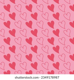 lindo patrón de corazones de amor rosado adecuado para impresión de tela