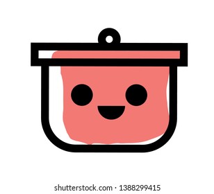 Cute pinky pot icon character - vector