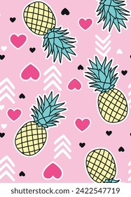 cute pinneaple patterns design love girl