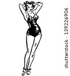Cute Pin-Up Gal - Retro Clip Art Illustration