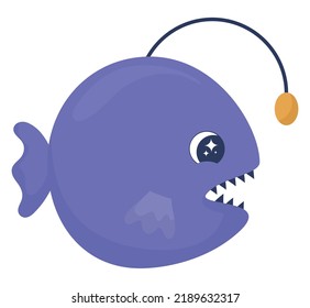 cute piranha design over white
