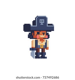 Cute pirate character. Isolated vector illustration.