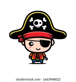 Cute pirate character vector design