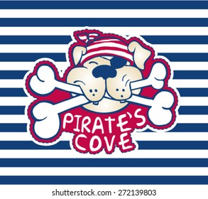 Cute Pirate Dog.Artwork for kids t-shirt or card