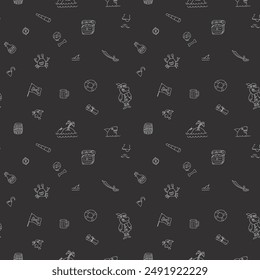 Cute Pirate elements Seamless Pattern. Cartoon items Pirate and objects. background. Vector illustration.