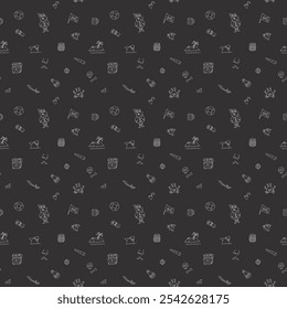 Cute Pirate elements Seamless Pattern. Cartoon items Pirate and objects. background. Vector illustration.