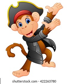 Cute pirate monkey presenting
