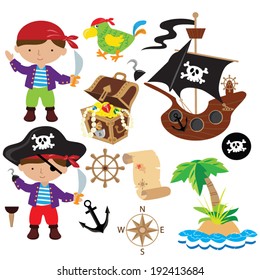 Cute pirate vector illustration