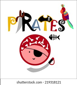 cute pirate . vector illustration 