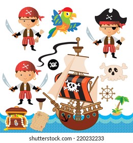 Cute pirate vector illustration