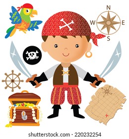 Cute pirate vector illustration