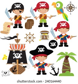 Cute pirate vector illustration