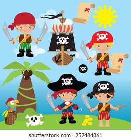 Cute pirate vector illustration