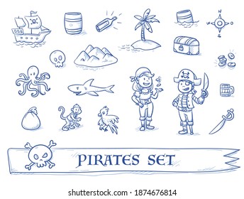 Cute pirate's icon set