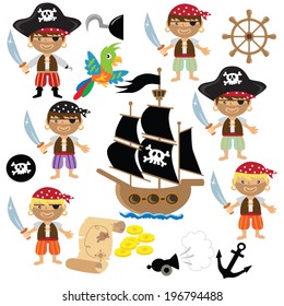 Cute pirates vector illustration