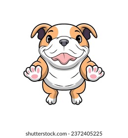 Cute pitbull cartoon on white background