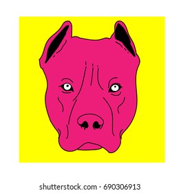 A cute pitbull dog that make for logo or banner on website , hand dawn vector illustration.