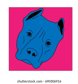 A cute pitbull dog that make for logo or banner on website , hand dawn vector illustration.