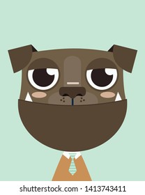 Cute Pitbull dog.Childish print for nursery,kids apparel,poster,postcard.