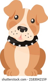 Cute Pitbull Puppy Vector Illustration