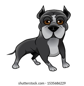 cute pitbull standing. cartoon vector